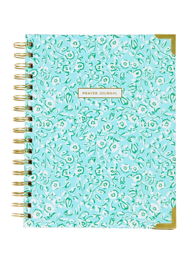 Prayer journal with floral pattern on a white background