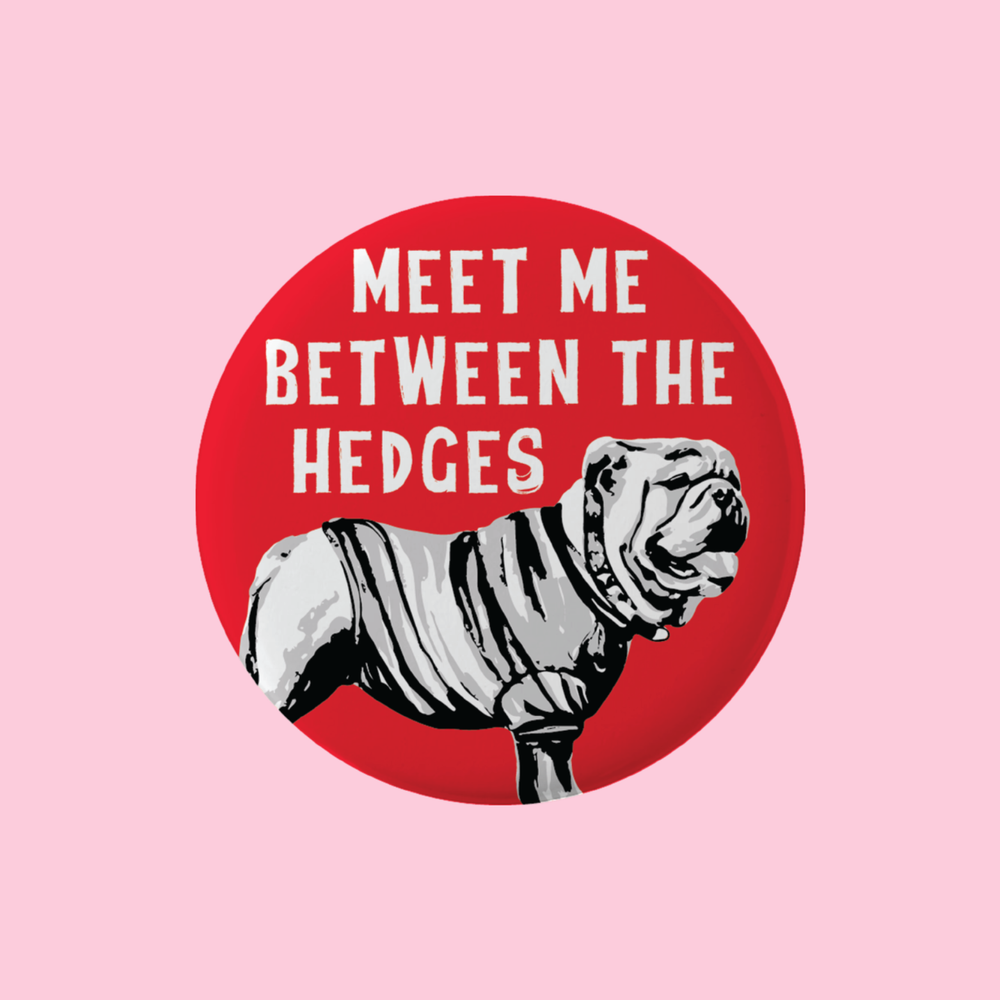 Meet Me Between The Hedges Button uga university of georgia bulldogs pin sports football gameday