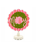 Merry Wreath Topper pink and red