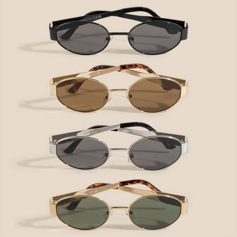 Metal Oval Frame Sunglasses 4 styles