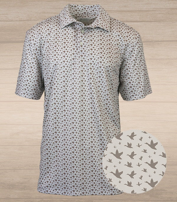 Mocha Migration Performance Polo by Struttin' Cotton
