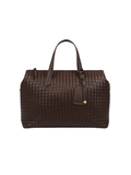 carry on Milan Hand Woven Cabin Bag in Chocolate By Katie Loxton