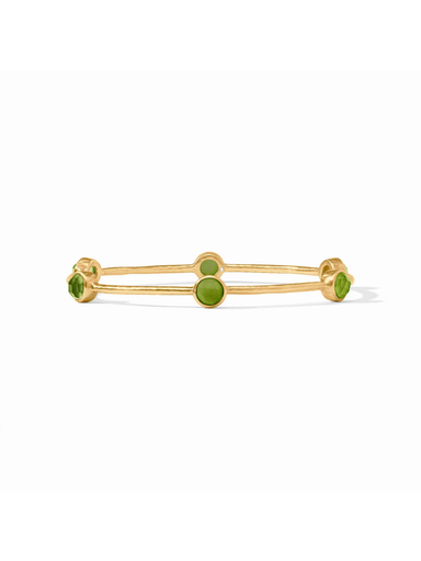 Milano Luxe Bangle in Gold Iridescent Palmetto Green