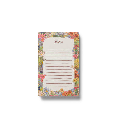 Floral notepad with 'Notes' text on it