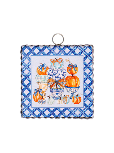 Mini Beck's Blue Pumpkin Topiary hanger