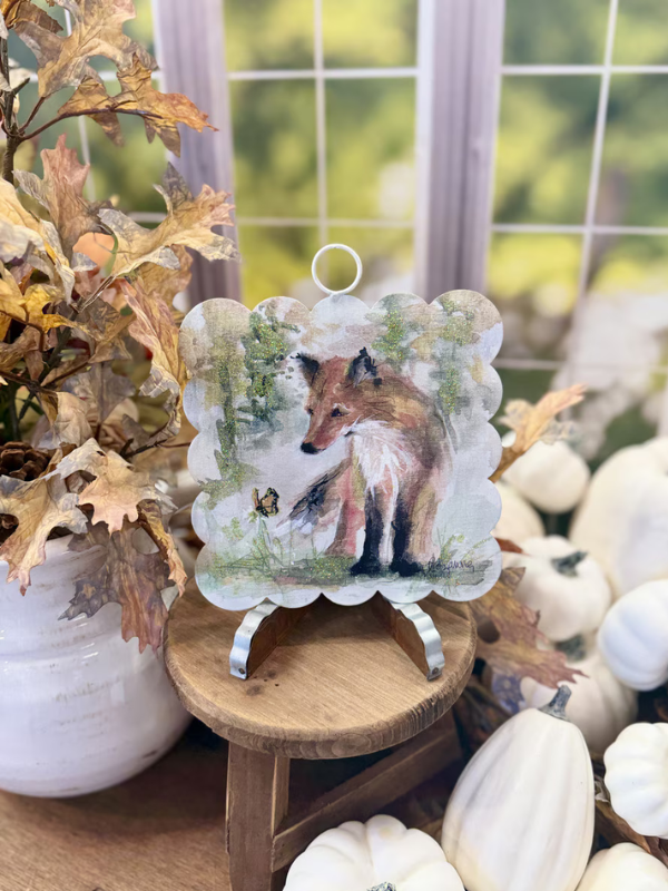 Mini Scallop Art Fall Fox hanger