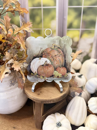 Mini Scallop Art Fall Pumpkin hanger