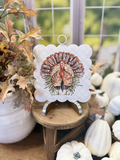 Mini Scallop Art Festive Turkey hanger
