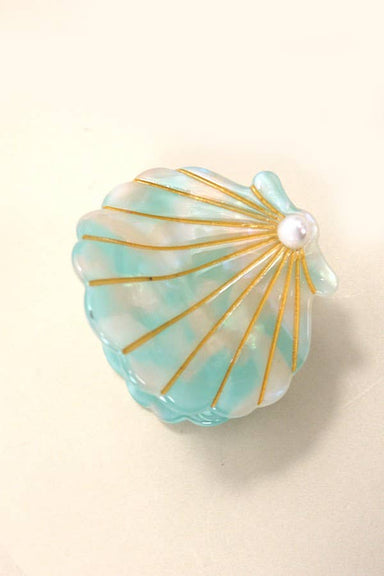 Mint Seashell Hair Claw Clip plastic