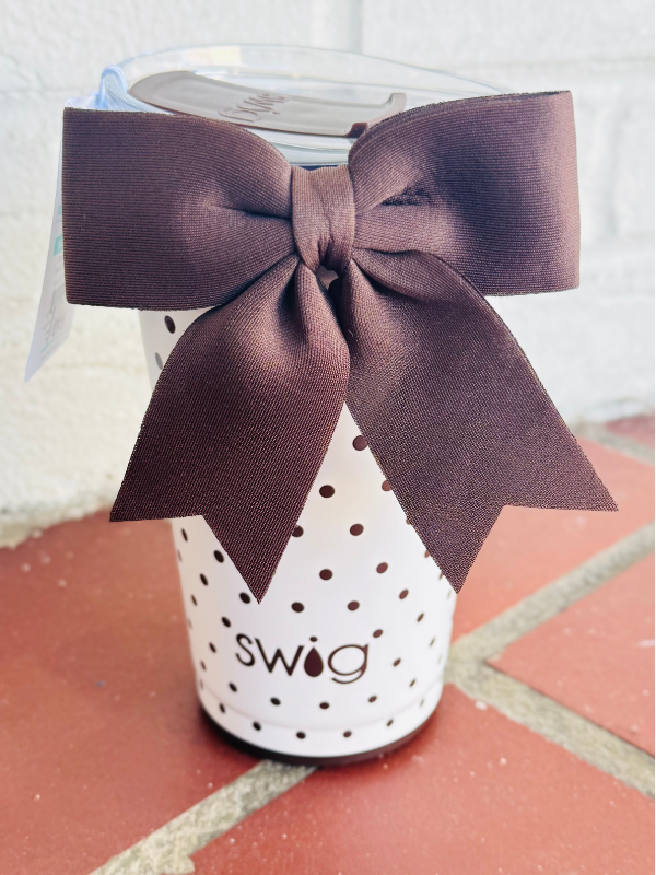 brown polka dot 24 oz cup