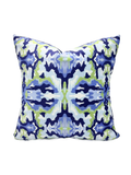 Decorative pillow with blue and green abstract pattern