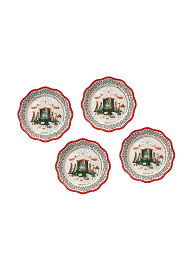set of four Nativity Porcelain Dinner Plate Set