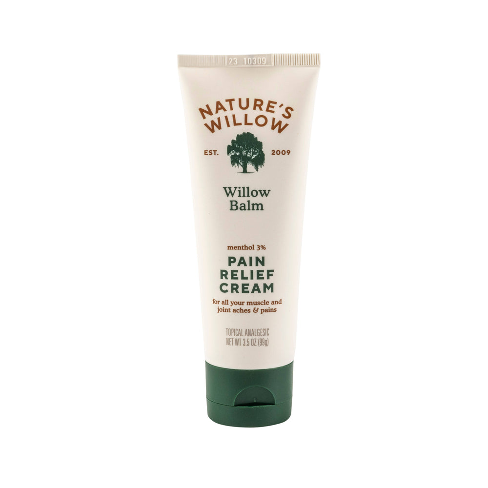 Nature's Willow Pain Relief Cream tube on a white background