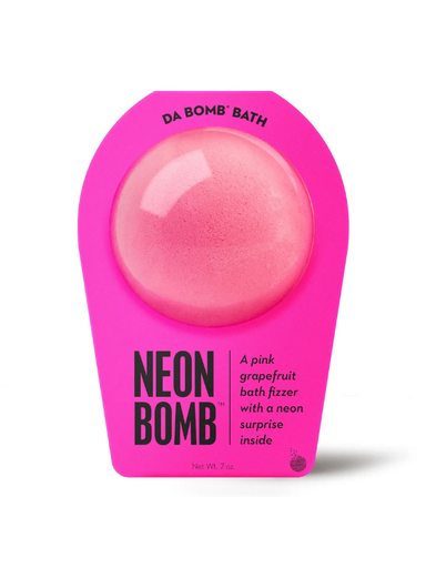 Neon pink bath fizzer with surprise inside