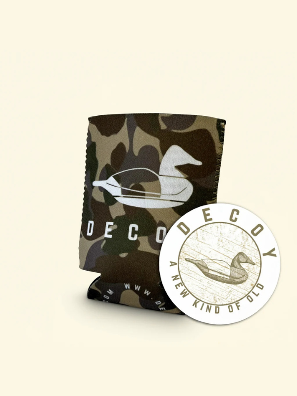 The Neoprene Koozie Promo Pack pairs one quick-dry neoprene drink holder with one matching 3-inch DECOY circle decal.