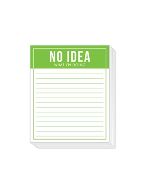 Weighted notepad with 'No Idea What I'm Doing' text 