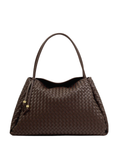Nova Hand Woven Large Shoulder Bag with tassel in Chocolate By Katie Loxton
