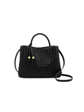 Woven Top Handle Bag in Black By Katie Loxton