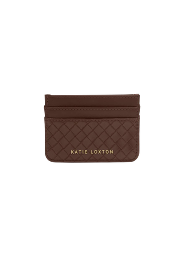 Texture Card Holder in Chocolate By Katie Loxton
