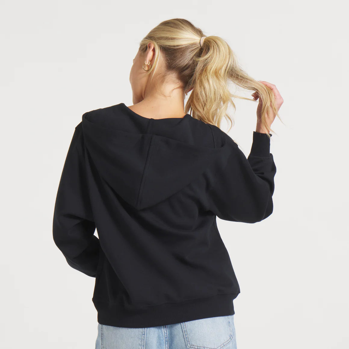 Angie Active Half Zip Hoodie in Black by Southern Marsh