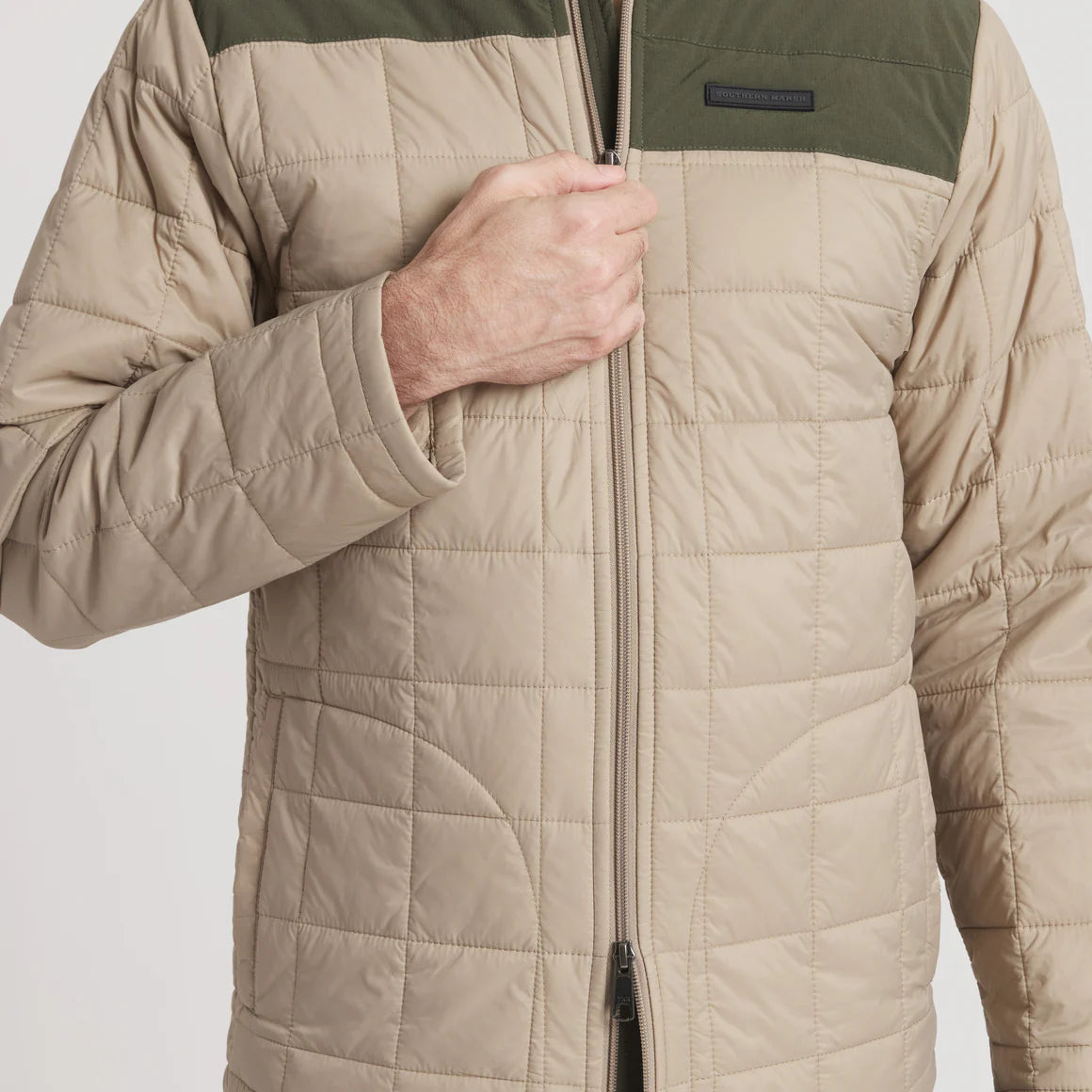 Falcon Hill Quilted Jacket in Khaki By Southern Marsh