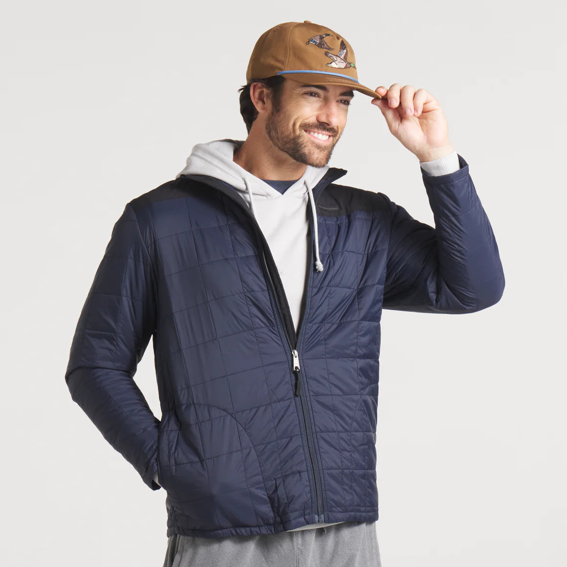 Falcon Hill Quilted Jacket in Navy by Southern Marsh