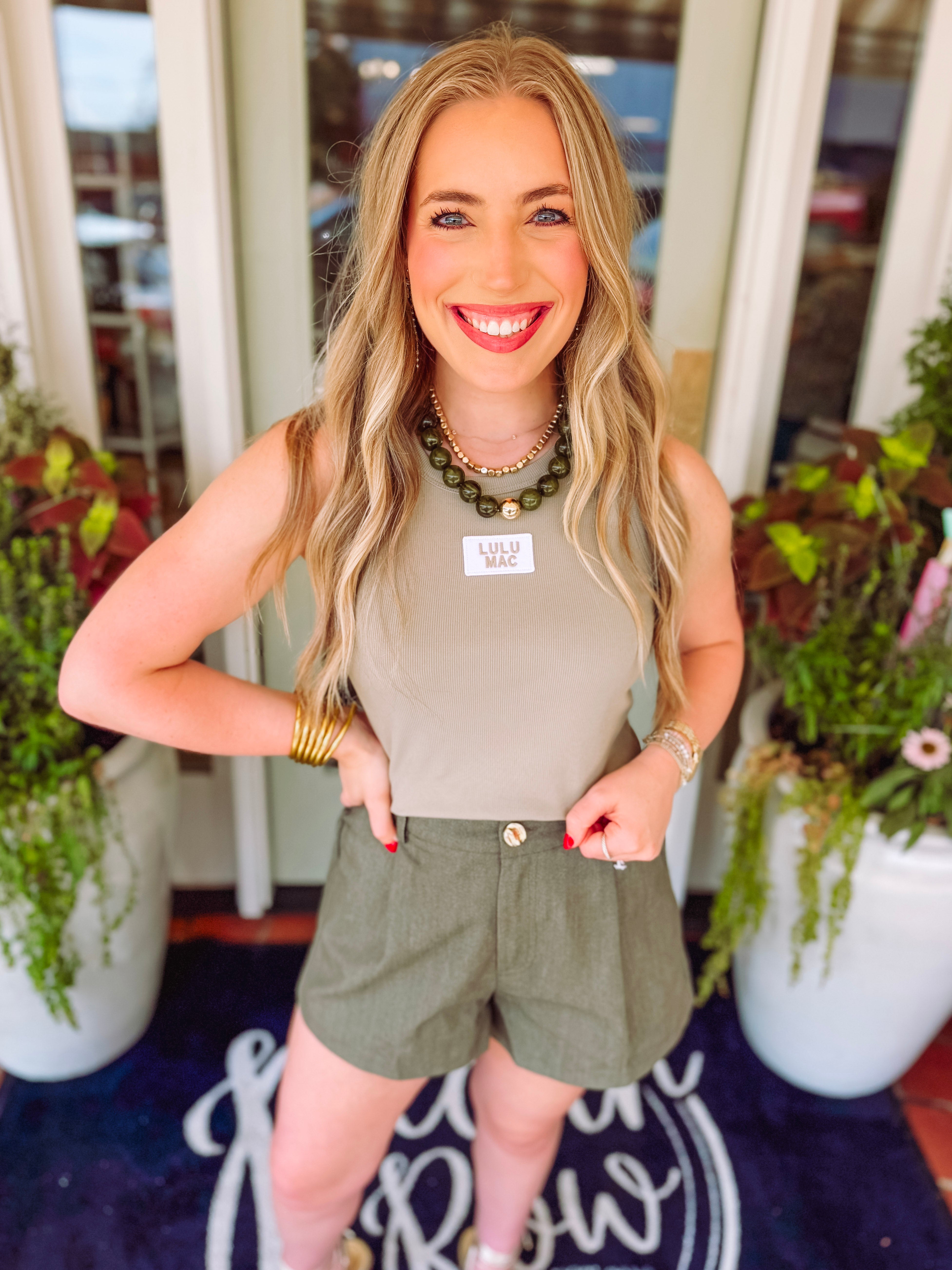 Lulu Mac monochrome tank top in sand