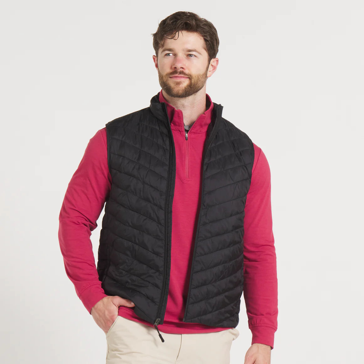 Mallard Quilted Performance Vest in Black by Southern Marsh