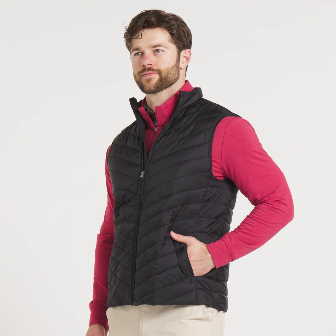 Mallard Quilted Performance Vest in Black by Southern Marsh