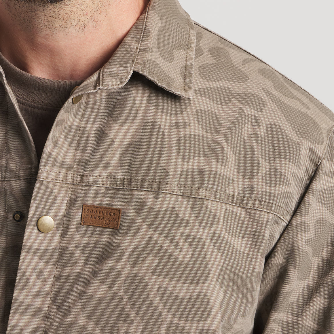 Bishop Rugged Canvas Camo Jacket in Dark Brown