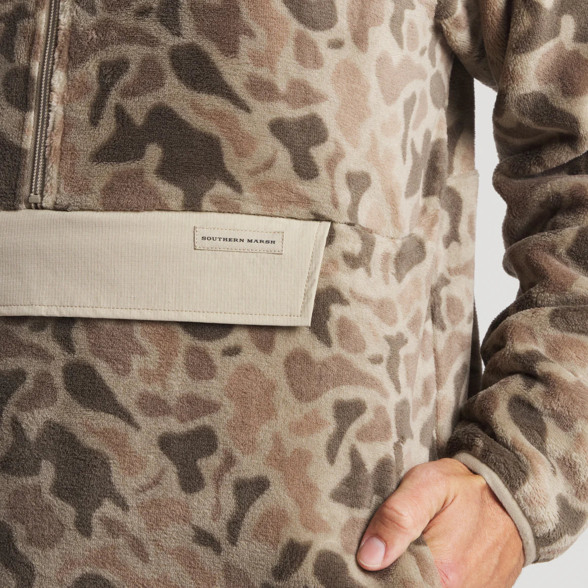 Wadsworth Fleece in Retro Camo- Khaki By Southern Marsh