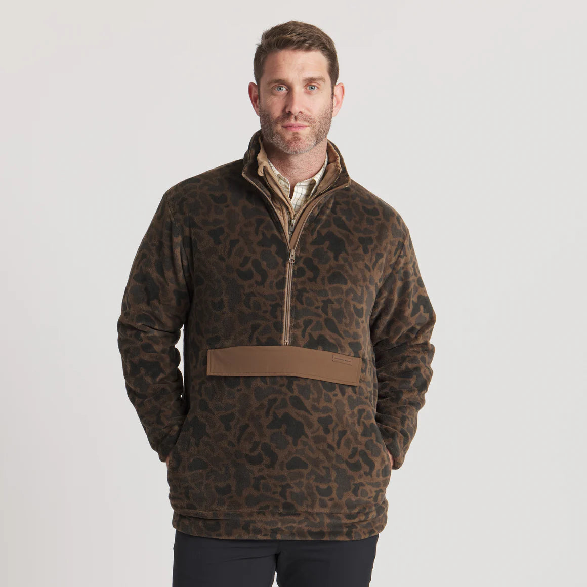 Wadsworth Fleece in Retro Camo- Stone Brown By Southern Marsh
