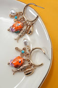 Ocean Charm Gold Hoops fish