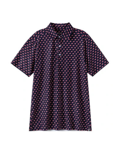 navy base with American flags on it polo