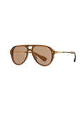Brown aviator sunglasses with gold hardware 