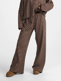Brown and tan Striped elastic pants 