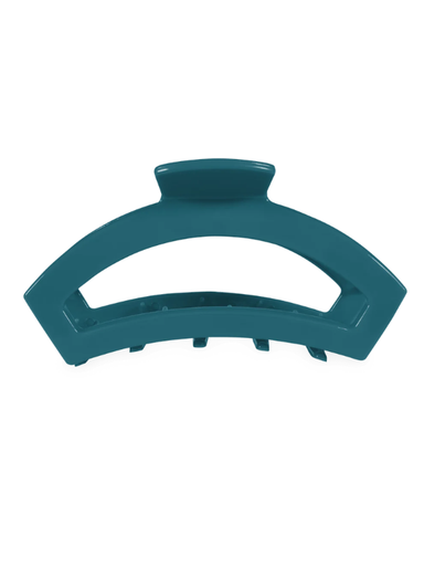 A single teal open teletie hair claw clip
