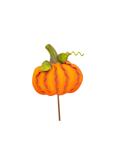 Orange Round Ribbon Pumpkins stake