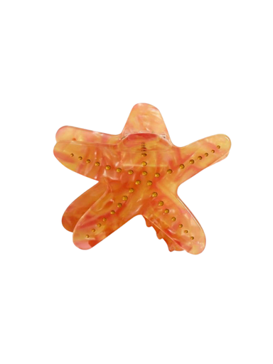 Orange Starfish Claw Clip mermaid coastal hair accessories