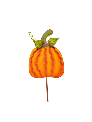Orange Tall Ribbon Pumpkins stakes