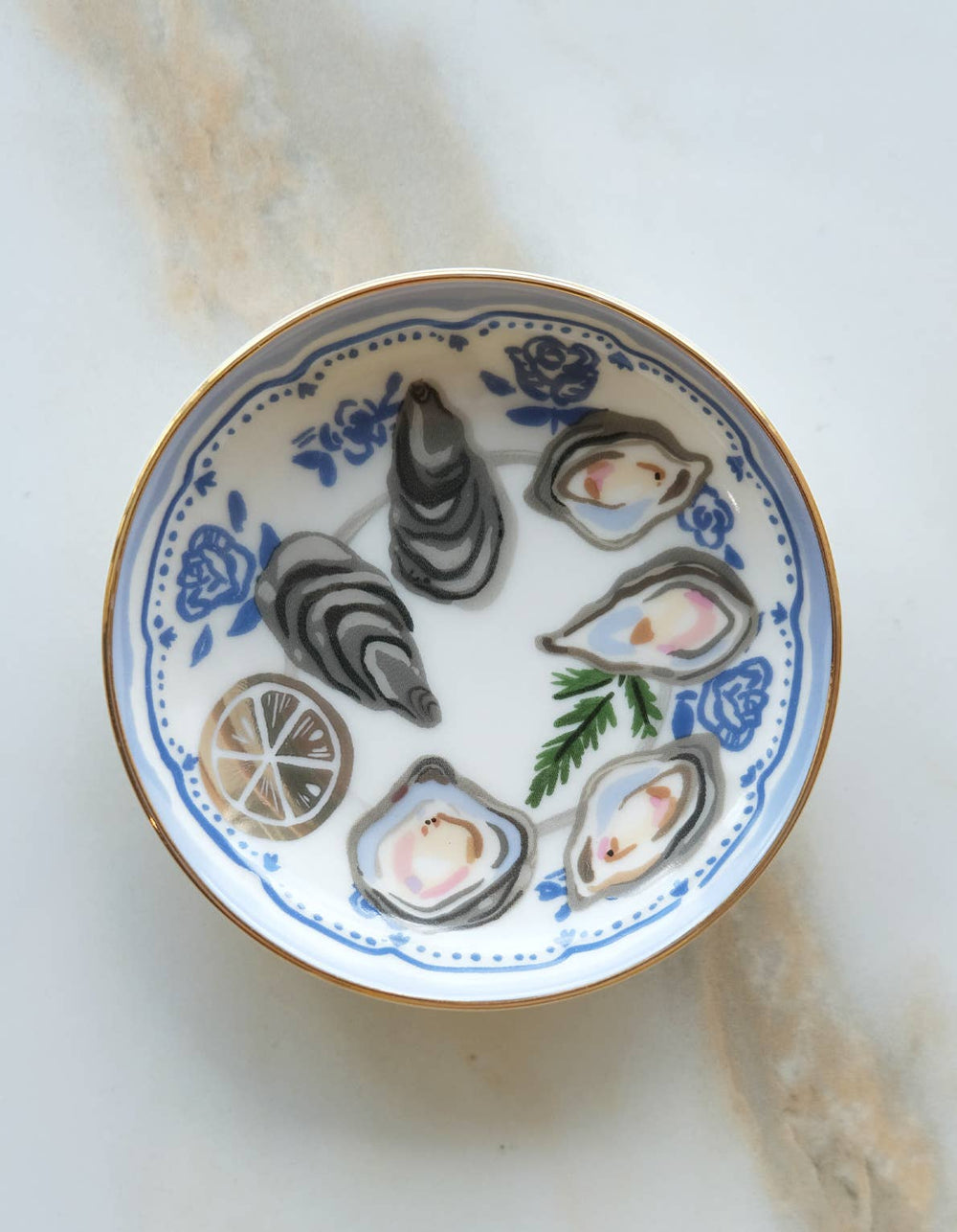 glass oyster trinket tray 