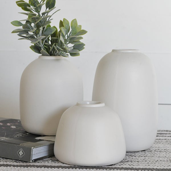 White Bud Vases (3 sizes)