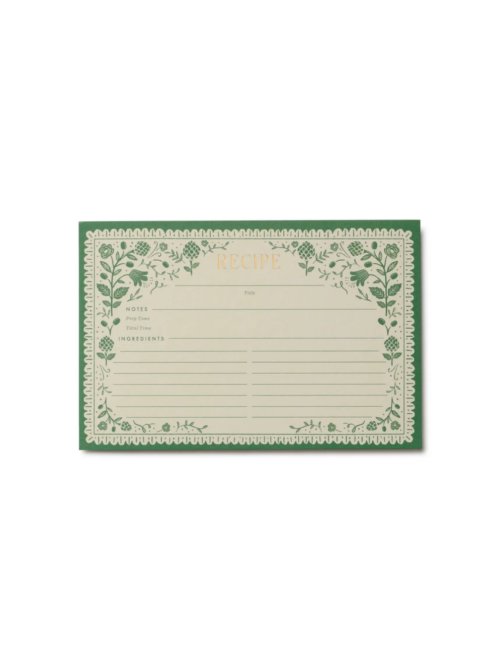 green and white recipe cards