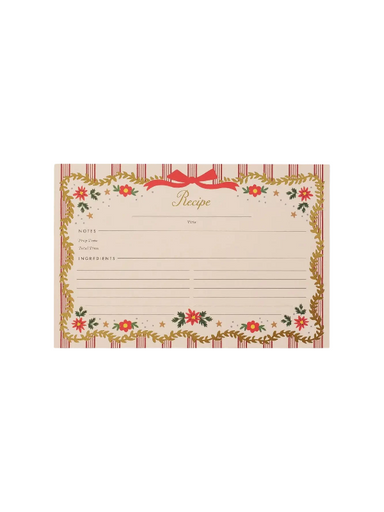 holly trimmed recipe cards set of 12