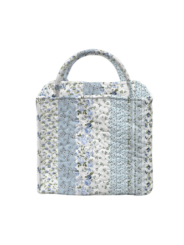 Paige Patchwork Stripe Blue Quilted Handbag