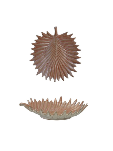Palm Frond Shaped Bowl pinks