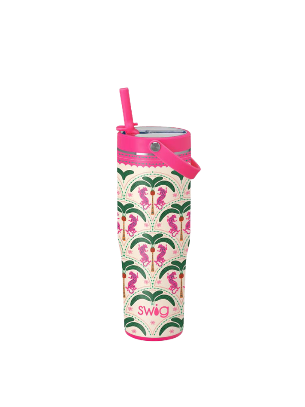 Palm Royale Leakproof To-Go 30oz Tumbler by Swig Life chic cheetah animal print travel cup