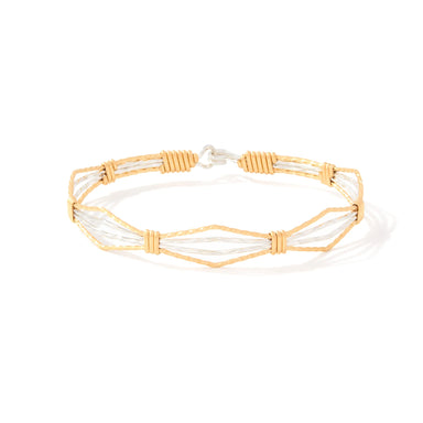 Silver and gold Peace in the Valley bracelet by Ronaldo
