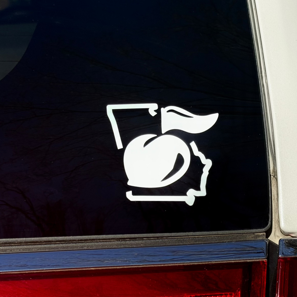 georgia and peach car decal 