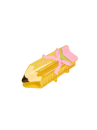 yellow pencil hair clip 
